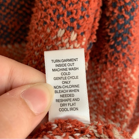 Ally Mae Southwestern Tribal Western Aztec Rust Open Front Cardigan Boho Summer - Picture 6 of 10